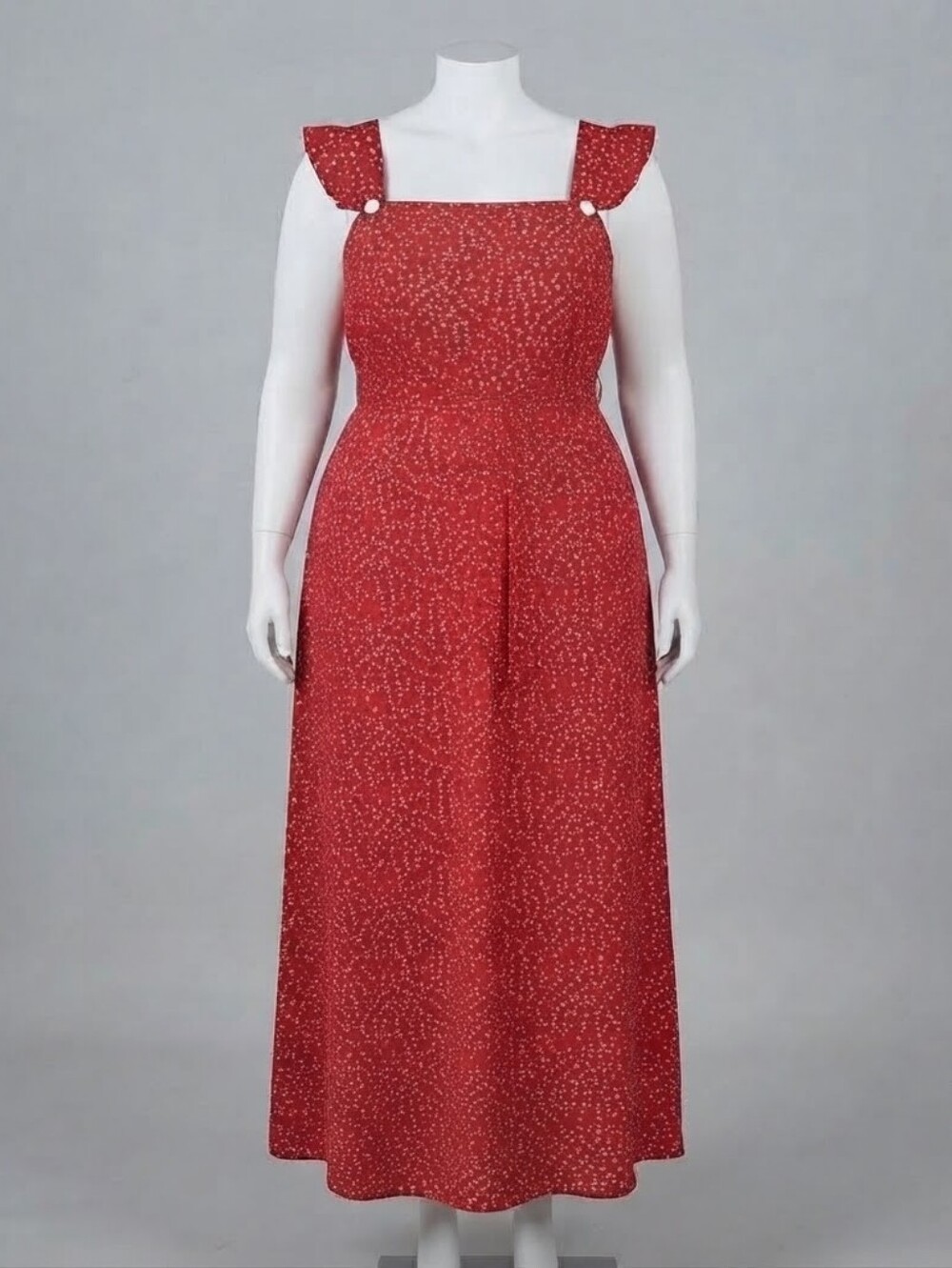 Bloomchic Red and White Polka Dot Ruffle Trim Dress